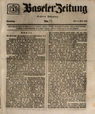 Basler Zeitung Samstag 14. Mai 1836