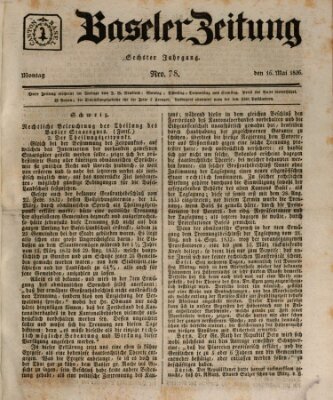 Basler Zeitung Montag 16. Mai 1836