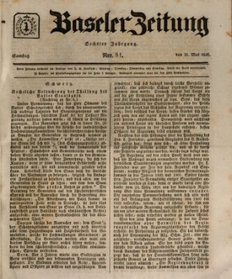 Basler Zeitung Samstag 21. Mai 1836