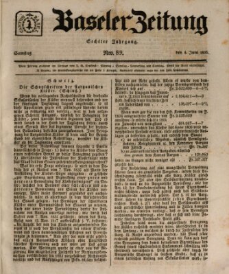 Basler Zeitung Samstag 4. Juni 1836