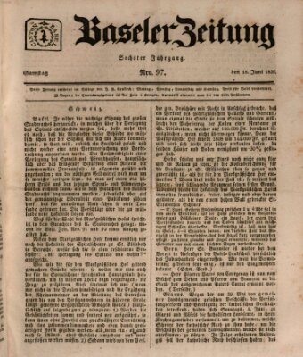 Basler Zeitung Samstag 18. Juni 1836