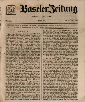 Basler Zeitung Montag 20. Juni 1836