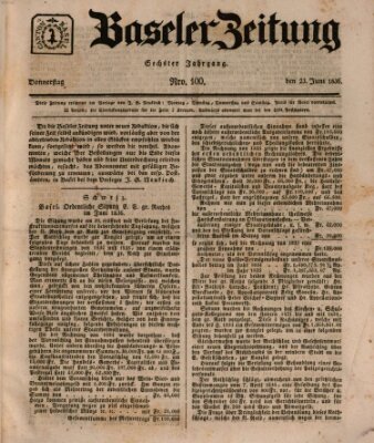 Basler Zeitung Donnerstag 23. Juni 1836