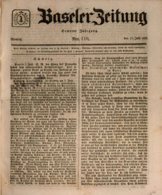 Basler Zeitung Montag 11. Juli 1836