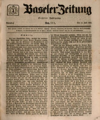 Basler Zeitung Dienstag 12. Juli 1836