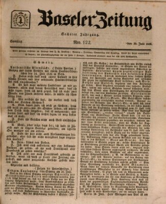 Basler Zeitung Samstag 30. Juli 1836