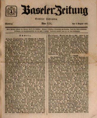 Basler Zeitung Samstag 6. August 1836