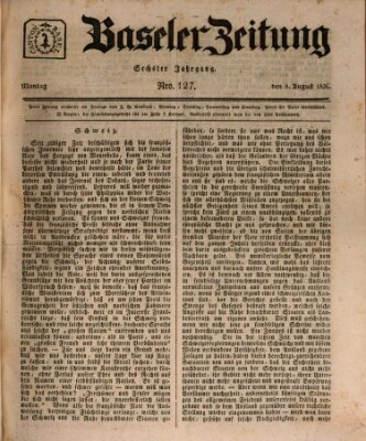 Basler Zeitung Montag 8. August 1836