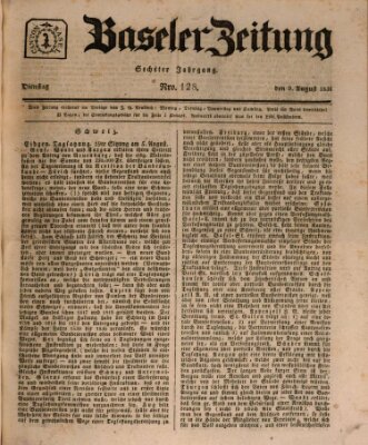 Basler Zeitung Dienstag 9. August 1836