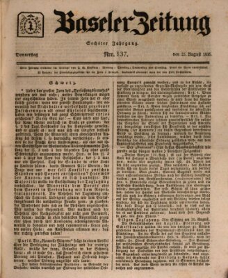 Basler Zeitung Donnerstag 25. August 1836