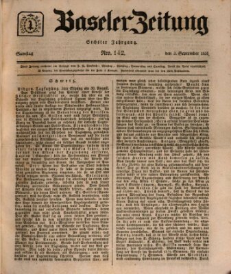 Basler Zeitung Samstag 3. September 1836