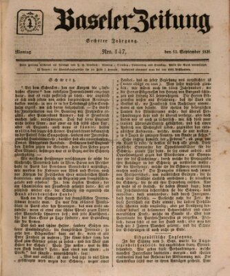 Basler Zeitung Montag 12. September 1836