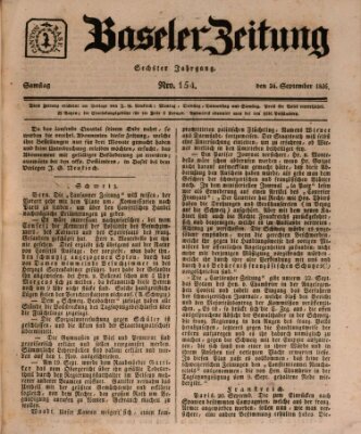 Basler Zeitung Samstag 24. September 1836