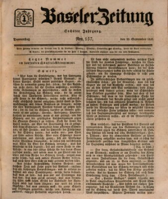 Basler Zeitung Donnerstag 29. September 1836