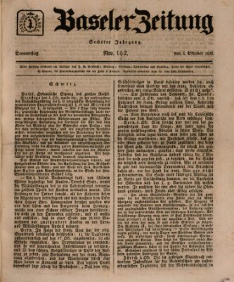 Basler Zeitung Donnerstag 6. Oktober 1836