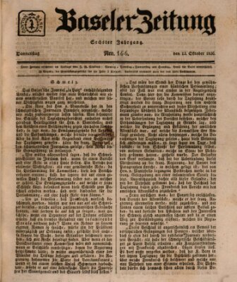 Basler Zeitung Donnerstag 13. Oktober 1836