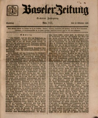 Basler Zeitung Samstag 15. Oktober 1836