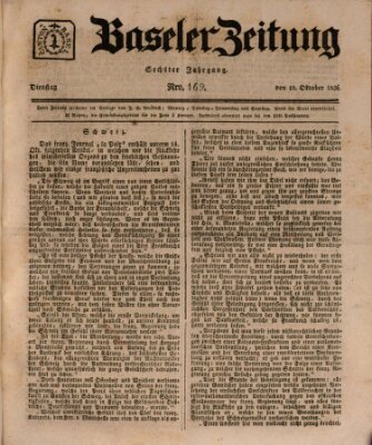 Basler Zeitung Dienstag 18. Oktober 1836