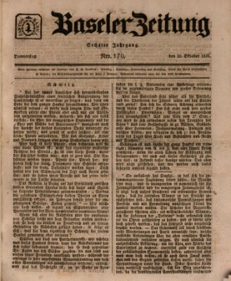 Basler Zeitung Donnerstag 20. Oktober 1836