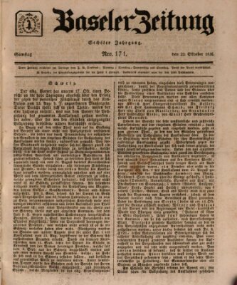 Basler Zeitung Samstag 22. Oktober 1836