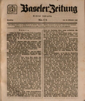 Basler Zeitung Samstag 29. Oktober 1836