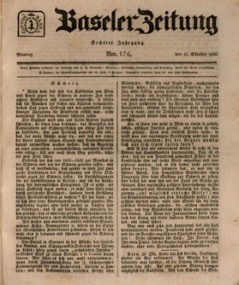 Basler Zeitung Montag 31. Oktober 1836