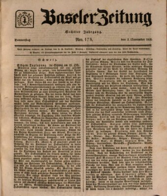 Basler Zeitung Donnerstag 3. November 1836