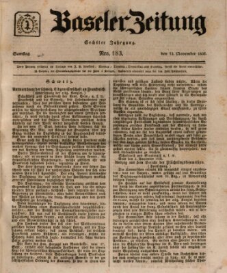 Basler Zeitung Samstag 12. November 1836