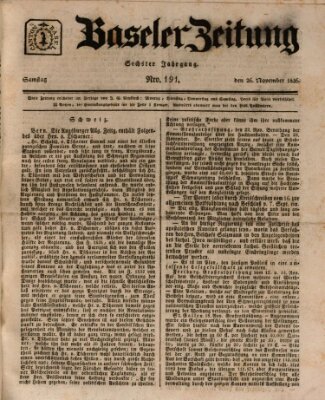 Basler Zeitung Samstag 26. November 1836