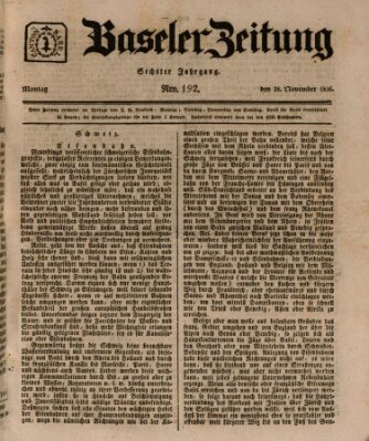 Basler Zeitung Montag 28. November 1836