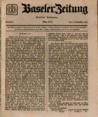 Basler Zeitung Dienstag 13. Dezember 1836