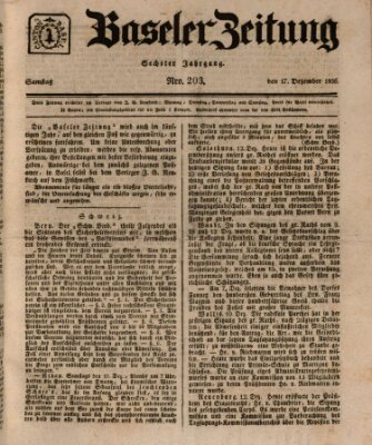 Basler Zeitung Samstag 17. Dezember 1836
