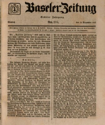 Basler Zeitung Montag 19. Dezember 1836