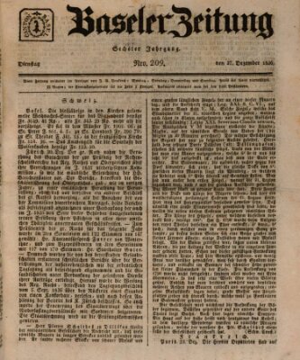 Basler Zeitung Dienstag 27. Dezember 1836