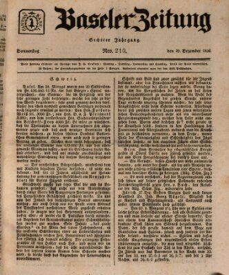 Basler Zeitung Donnerstag 29. Dezember 1836