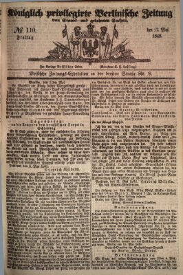 Königlich privilegirte Berlinische Zeitung von Staats- und gelehrten Sachen (Berlinische privilegirte Zeitung) Freitag 12. Mai 1848