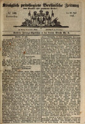 Königlich privilegirte Berlinische Zeitung von Staats- und gelehrten Sachen (Berlinische privilegirte Zeitung) Donnerstag 20. Juli 1848