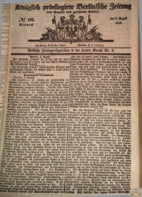 Königlich privilegirte Berlinische Zeitung von Staats- und gelehrten Sachen (Berlinische privilegirte Zeitung) Mittwoch 9. August 1848