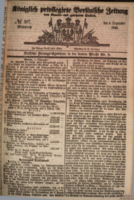 Königlich privilegirte Berlinische Zeitung von Staats- und gelehrten Sachen (Berlinische privilegirte Zeitung) Mittwoch 6. September 1848