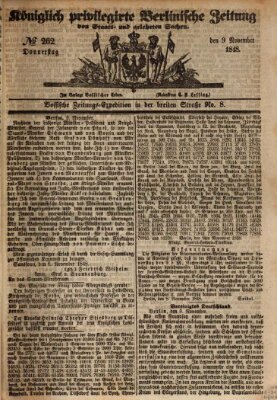 Königlich privilegirte Berlinische Zeitung von Staats- und gelehrten Sachen (Berlinische privilegirte Zeitung) Donnerstag 9. November 1848