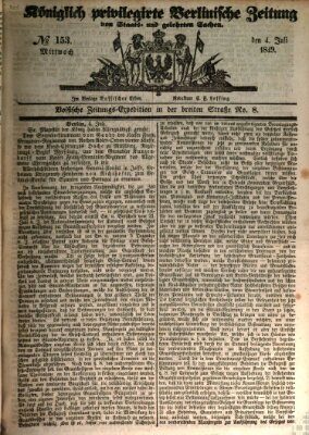 Königlich privilegirte Berlinische Zeitung von Staats- und gelehrten Sachen (Berlinische privilegirte Zeitung) Mittwoch 4. Juli 1849