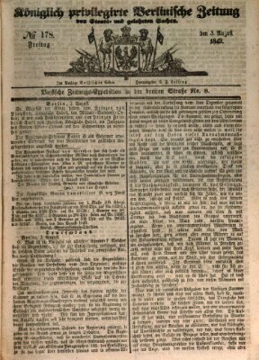 Königlich privilegirte Berlinische Zeitung von Staats- und gelehrten Sachen (Berlinische privilegirte Zeitung) Dienstag 3. Juli 1849