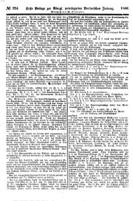 Königlich privilegirte Berlinische Zeitung von Staats- und gelehrten Sachen (Berlinische privilegirte Zeitung) Mittwoch 26. September 1866