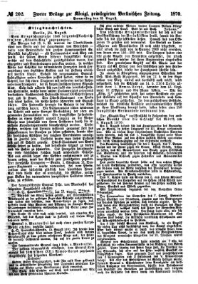 Königlich privilegirte Berlinische Zeitung von Staats- und gelehrten Sachen (Berlinische privilegirte Zeitung) Donnerstag 25. August 1870