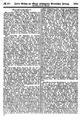 Königlich privilegirte Berlinische Zeitung von Staats- und gelehrten Sachen (Berlinische privilegirte Zeitung) Dienstag 30. August 1870