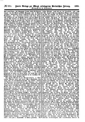 Königlich privilegirte Berlinische Zeitung von Staats- und gelehrten Sachen (Berlinische privilegirte Zeitung) Mittwoch 14. September 1870