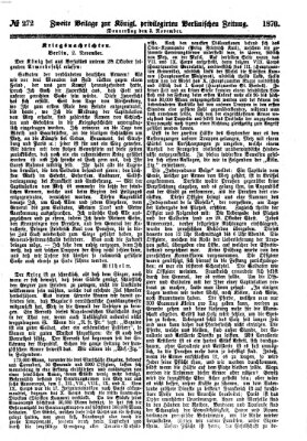 Königlich privilegirte Berlinische Zeitung von Staats- und gelehrten Sachen (Berlinische privilegirte Zeitung) Donnerstag 3. November 1870