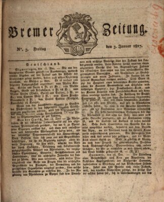 Bremer Zeitung Freitag 3. Januar 1817