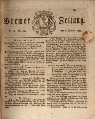 Bremer Zeitung Montag 6. Januar 1817