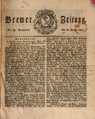 Bremer Zeitung Samstag 18. Januar 1817